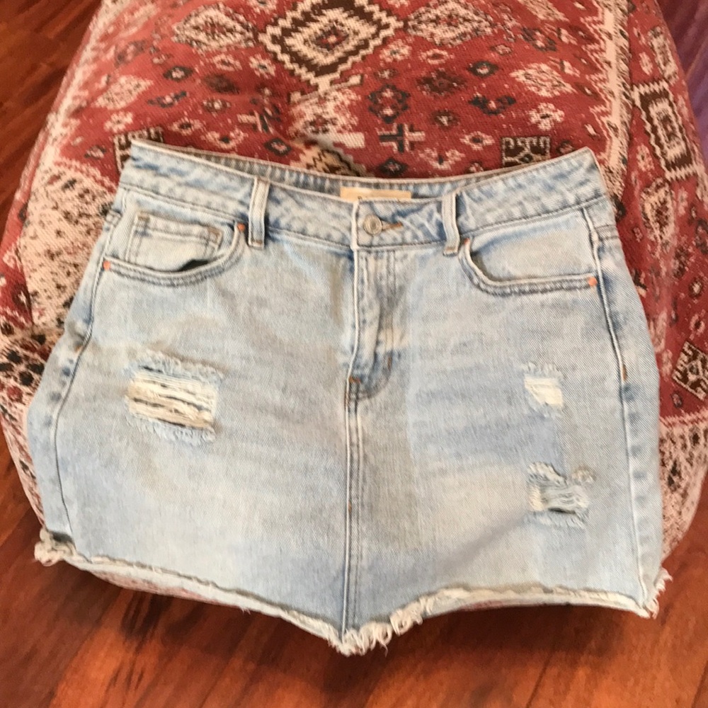 Pacsun Los Angeles Distressed Jean Skirt